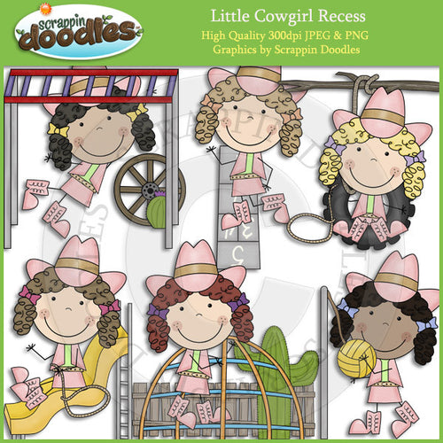 Little Cowgirl Recess Clip Art Download