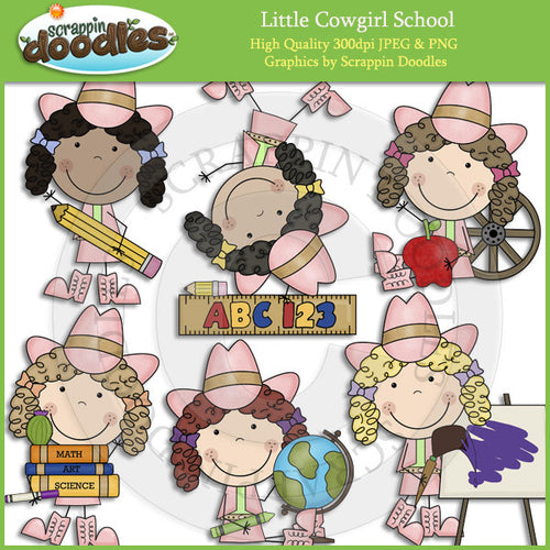 Little Cowgirl School Clip Art Download