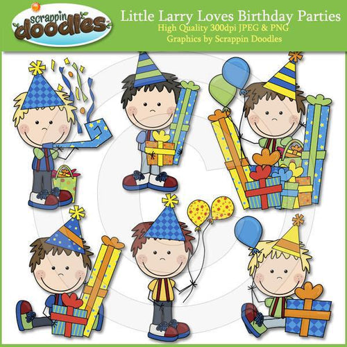 Little Larry Loves Birthday Parties Clip Art Download