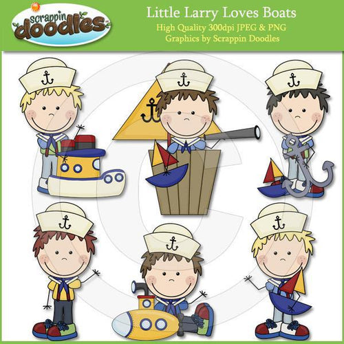 Little Larry Loves Boats Clip Art Download