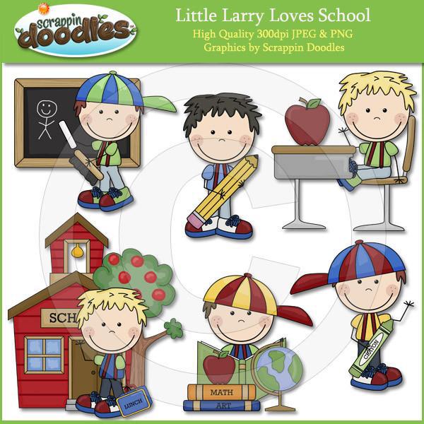 Little Larry Loves School Clip Art Download