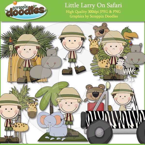 Little Larry On Safari Clip Art Download