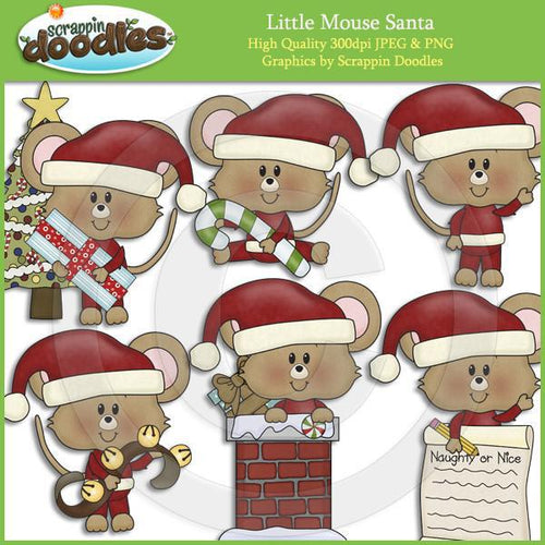 Little Mouse Santa Clip Art Download