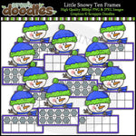 Little Snowy Ten Frames Clip Art & Line Art