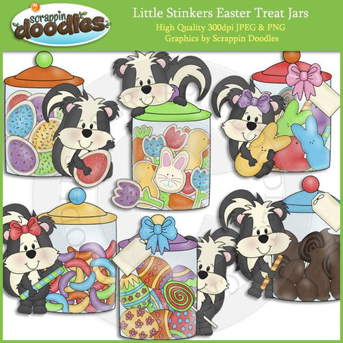 Little Stinkers Easter Treat Jars Clip Art Download