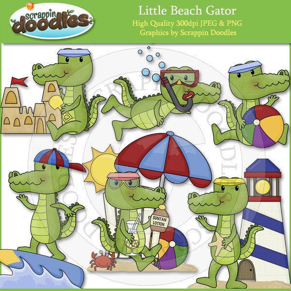 Little Beach Gator Clip Art Download
