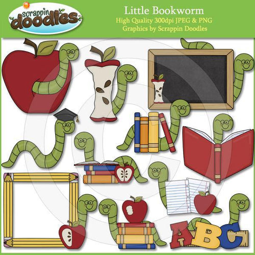 Little Book Worm Clip Art Download