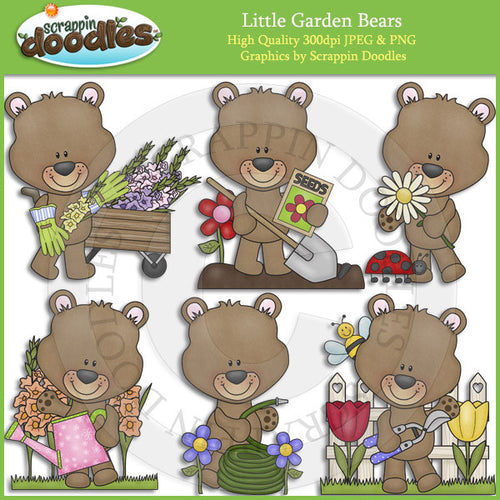 Little Garden Bears Clip Art Download