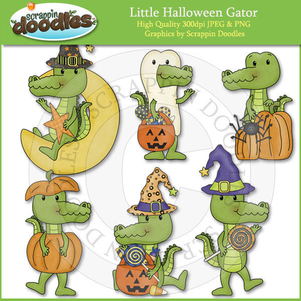 Little Halloween Gators Clip Art Download