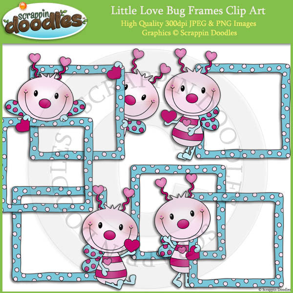 Little Love Bug Frames Clip Art