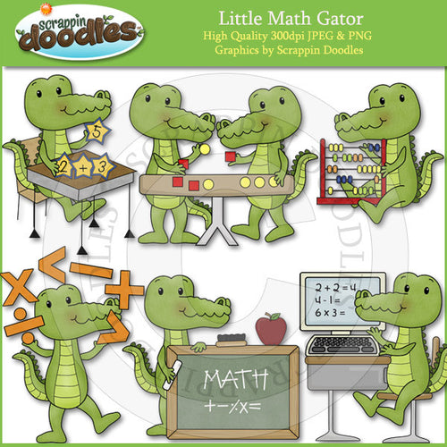 Little Math Gator Clip Art Download