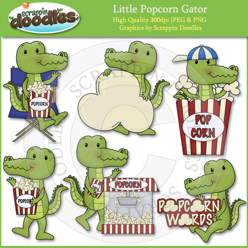 Little Popcorn Gator Clip Art Download