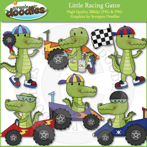 Little Racing Gator Clip Art Download