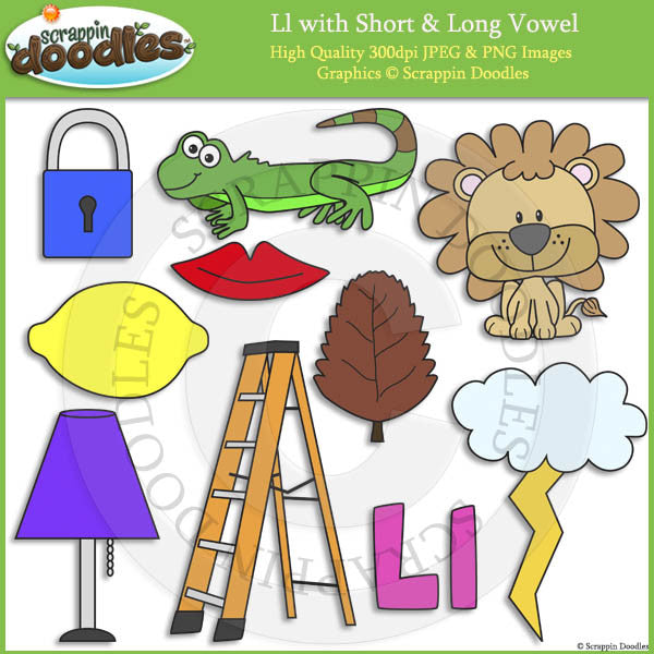 Ll Short and Long Vowel Clip Art and Line Art