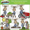 Marty Moose Summer Gardener Clip Art