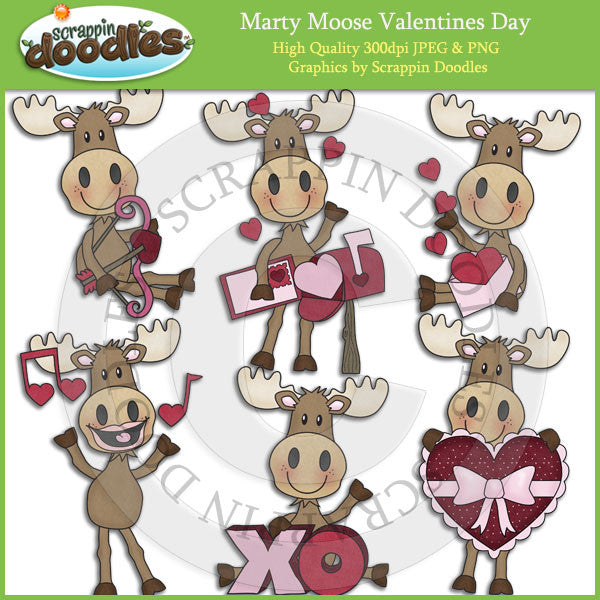 Marty Moose Valentines Day Clip Art Download
