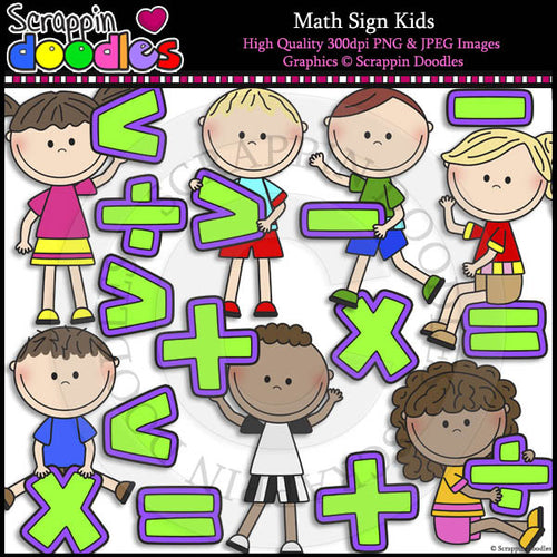 Math Sign Kids Clip Art & Line Art