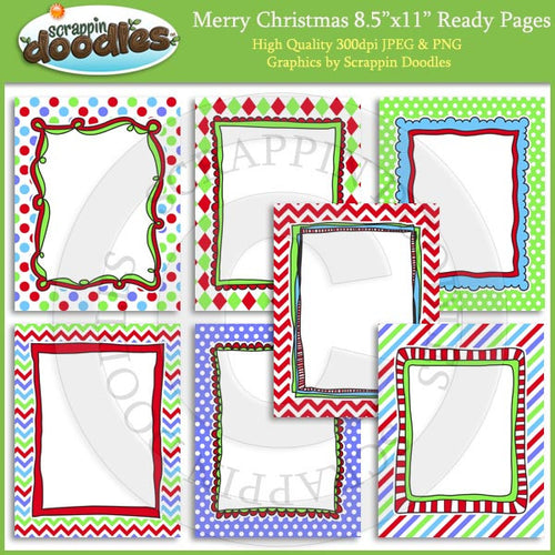 Merry Christmas 8 1/2 x 11 Ready Pages/Cover Pages & Frames