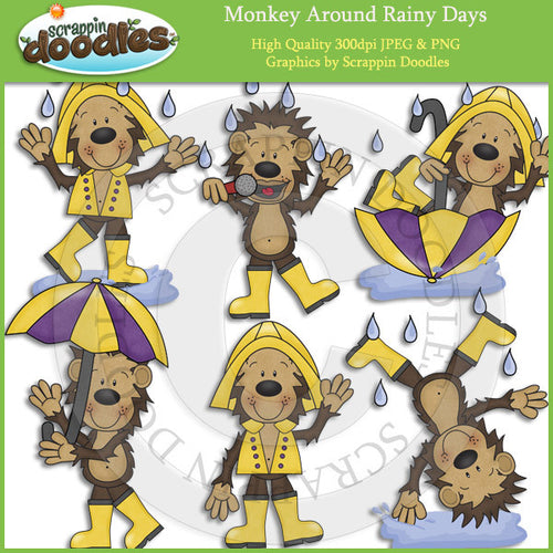 Monkey Around Rainy Days Clip Art Download