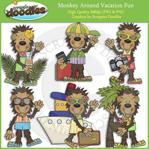 Monkey Around Vacation Fun Clip Art Download