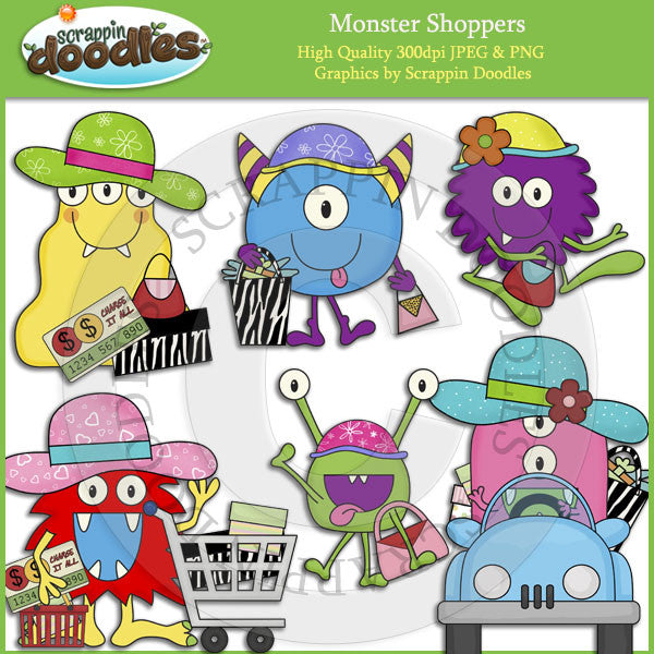 Monster Shoppers Clip Art Download