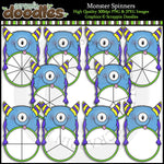 Monster Spinners Clip Art & Line Art