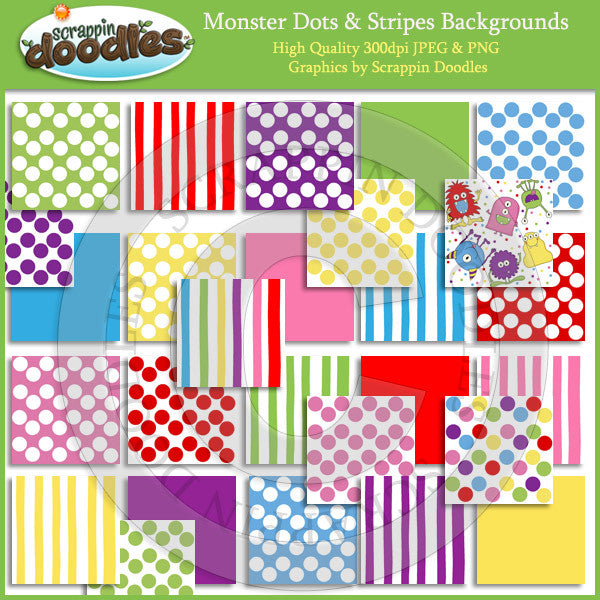 Monster Dots & Stripes Backgrounds Download