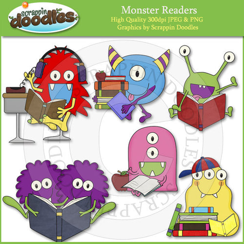 Monster Readers Clip Art Download