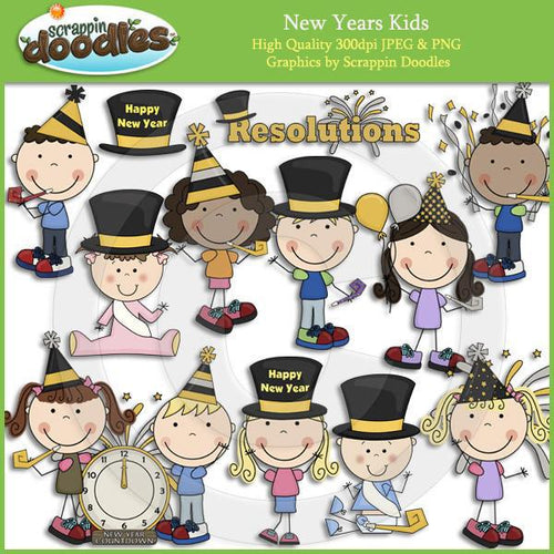 New Years Kids Clip Art Download
