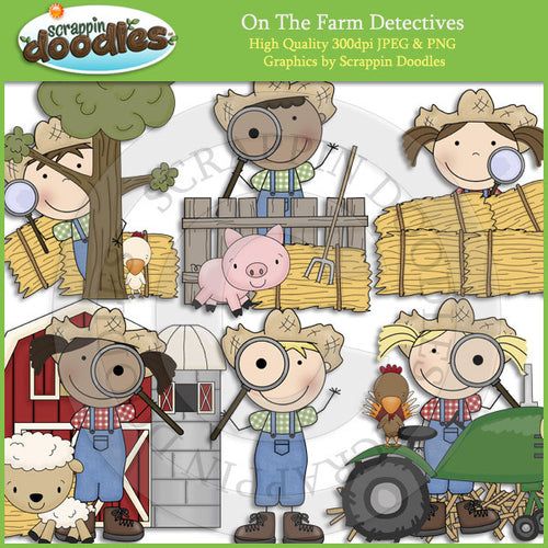 On The Farm Detectives Clip Art Download