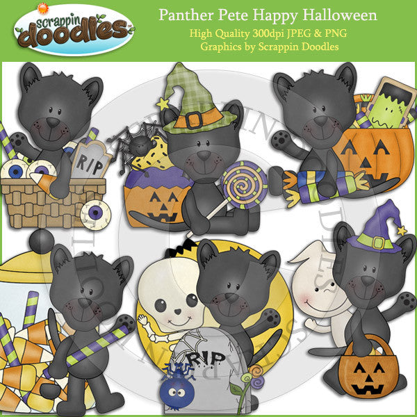 Panther Pete Happy Halloween Clip Art Download