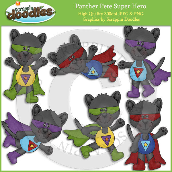 Panther Pete Super Hero Clip Art Dowload