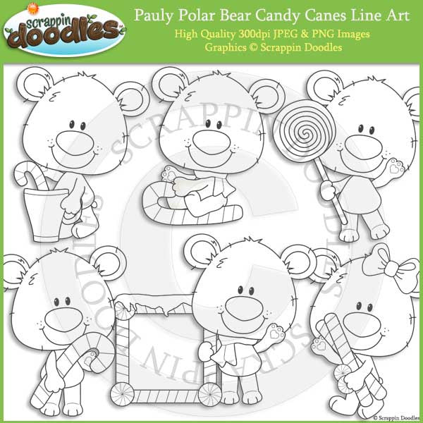 Pauly Polar Bear Candy Canes