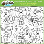 Pauly Polar Bear St Patrick's Day Clip Art