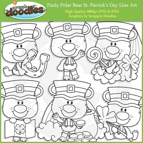Pauly Polar Bear St Patrick's Day Clip Art