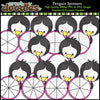 Penguin Spinners Clip Art & Line Art
