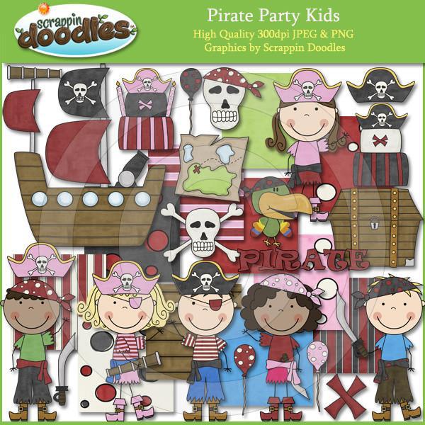 Pirate Party Kids Clip Art Download