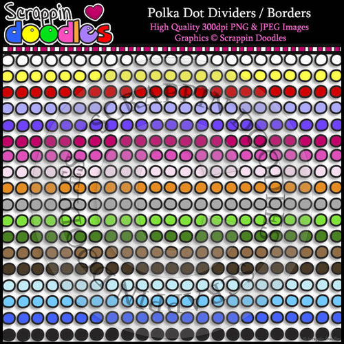 Polka Dot Dividers Clip Art & Line Art