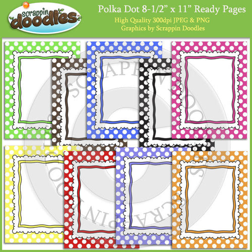 Polka Dot 8 1/2 x 11 Ready Pages / Cover Pages Download