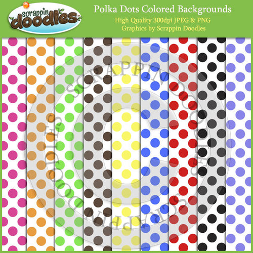 Colored Polka Dots on White Backgrounds Download