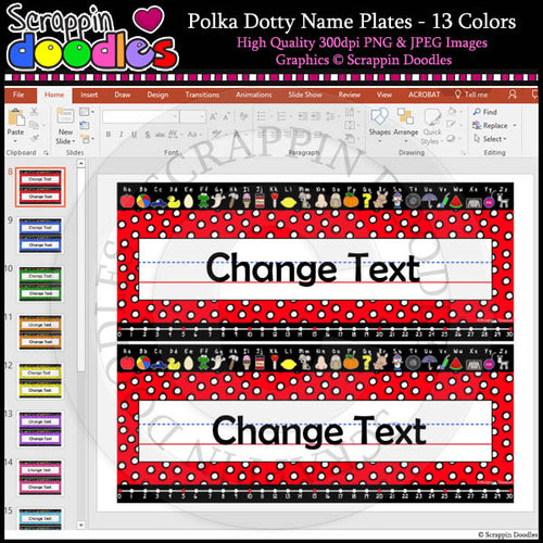 Polka Dotty Editable Desk Name Plates