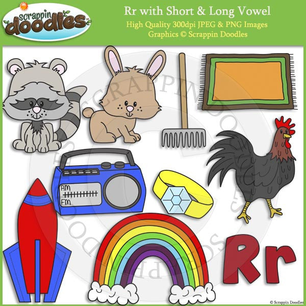 Rr Short and Long Vowel Clip Art and Line Art