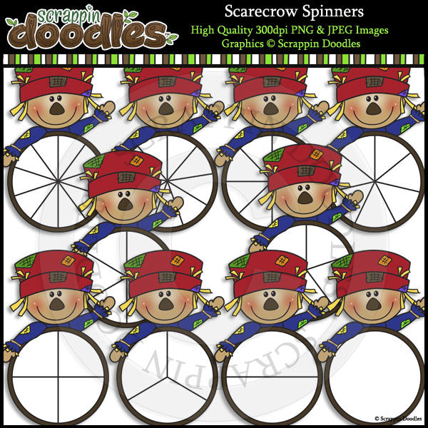 Scarecrow Spinners Clip Art & Line Art