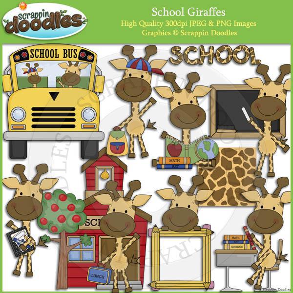 School Giraffes Clip Art Download
