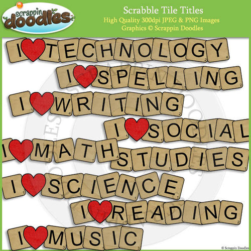 Scrabble Tile Titles Clip Art