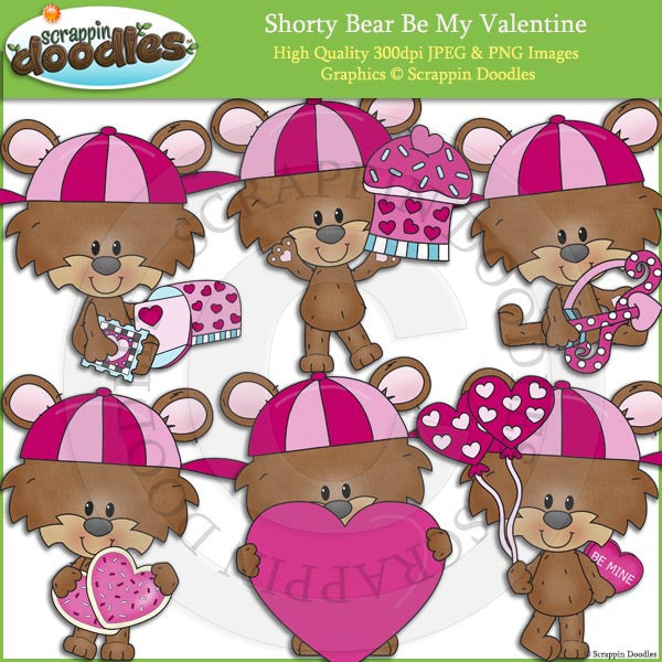 Shorty Bear Be My Valentine Clip Art