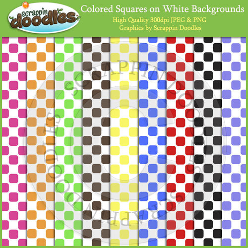 Colored Squares on White Backgrounds Download