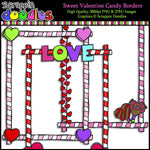 Sweet Valentine Candy Full Page Borders