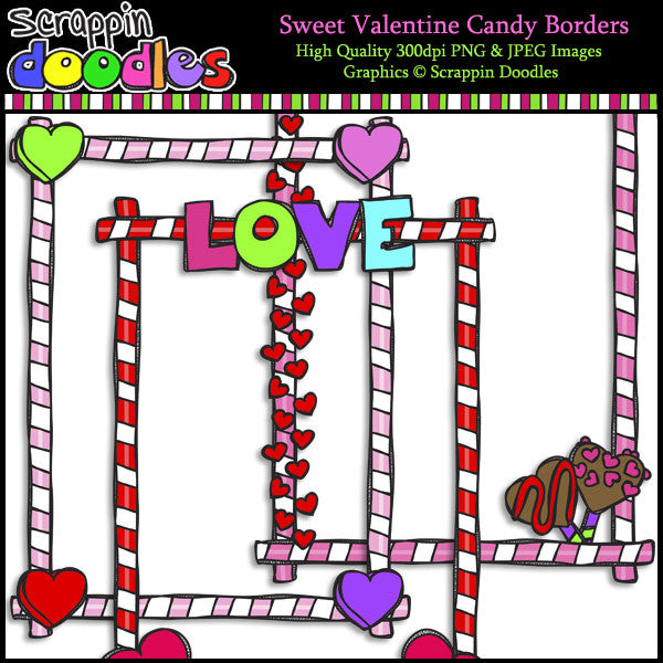 Sweet Valentine Candy Full Page Borders