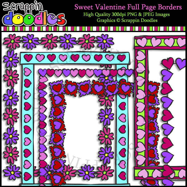 Sweet Valentine Full Page Borders